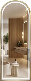 Specchio LED Orbit Oro Spazzolato – 60×170 cm