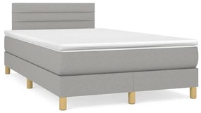 Letto a Molle Materasso e LED Grigio Chiaro 120x190 cm Tessuto