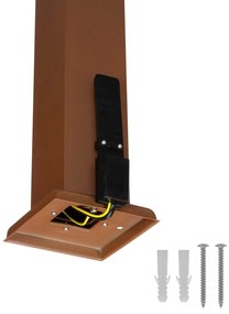 Paletto da Giardino 40cm, acciaio INOX, CORTEN, IK06, IP54, base E27 Colore Corten