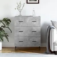 Credenza Grigio Cemento 69,5x34x90 cm in Legno Multistrato 827872