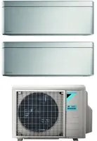 Climatizzatore Condizionatore Daikin Bluevolution Dual Split Inverter serie STYLISH TOTAL SILVER 9+12 con 2MXM40A R-32 Wi-Fi Integrato 9000+12000 Colore Grigio Garanzia Italiana