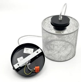 Lampada a sospensione con cavo ROSA 1xE27/60W/230V nero/grigio
