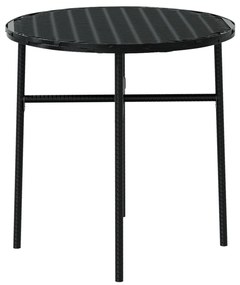 Set Mobili da Pranzo per Giardino 3 pz Polyrattan Nero