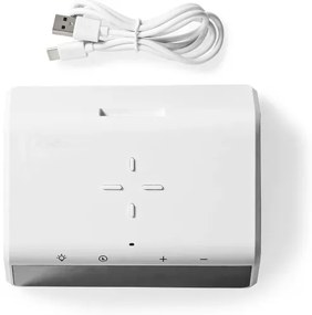 Nedis WCACQ30WT - Orologio a sveglia con display LCD e senza fili caricatore 15W/5V bianco