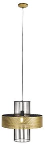 Lampada a sospensione design oro nero 50 cm - TESS