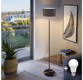 Lampada da terra LED TUNJA 1xE27/20W/230V Ø 30 cm nero/marrone