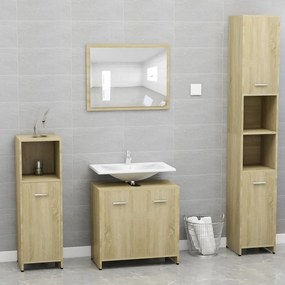 Set mobili da bagno rovere sonoma in legno multistrato