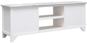 Mobile porta tv bianco e grigio 108x30x40 cm legno di paulownia
