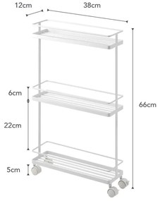 Carrello portaoggetti bianco in metallo 38x66 cm Tower – YAMAZAKI