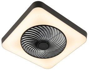 Ventilatore da soffitto intelligente quadrato nero con LED dimmerabile - Climo