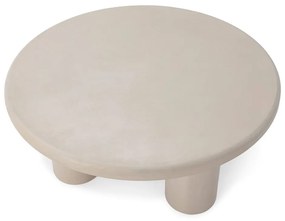 Tavolino da salotto rotondo color crema con effetto pietra ø 80 cm Iriel – MOME