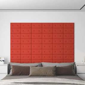 Pannelli Murali 12 Pz Rossi 30x15 Cm İn Similpelle 0,54 M² /