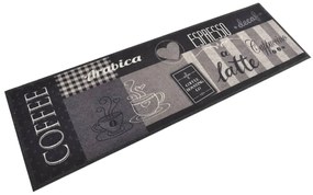 Tappeto Da Cucina Lavabile Nero Caffè 60x180 Cm Velluto /