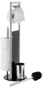 WENKO 24075800 - Set WC RAVINA 20x707 cm acciaio inossidabile/argento/nero