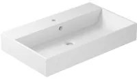 Lavabo rettangolare da appoggio/sospeso serie Plus Design di Ceramica Galassia - Bianco lucido 80x48cm