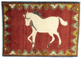 Gabbeh Tappeto 90x130 Rosso (Iran) Annodato A Mano