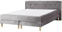 Letto in velluto grigio tappezzeria 180 x 200 cm Continental con testiera del materasso a molle