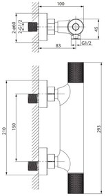 Cersanit S951-583 - Rubinetto termostatico per doccia ZEN nero