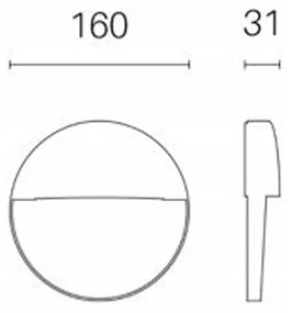 Segnapasso Moderno Geo Round Alluminio Grafite 6W Led 4000K