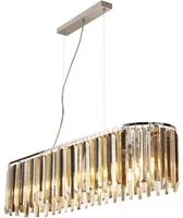 Lampadario Contemporaneo Clarissa Acciaio Cromo Vetro Bianco 8 Luci E14