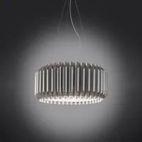 Sospensione Moderna 1 Luce Louise In Polilux Silver D60 Made In Italy