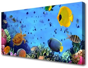 Quadro su tela Natura dei pesci della barriera corallina 100x50 cm