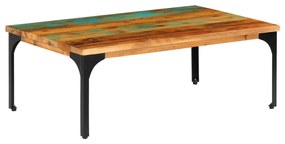 Tavolino Da Salotto 100x60x35 Cm Legno Massello Di Recupero /