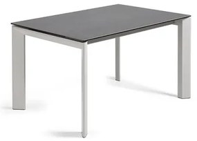 Kave Home - Tavolo allungabile Axis in porcellanato Vulcano Roca e grigio gambe 140 (200) cm