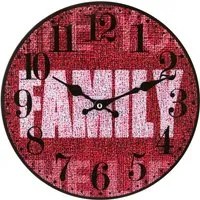 Orologio da parete 30 cm bordeaux scritta Family