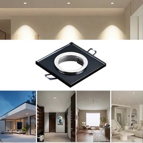 Faretto da incasso 1xGU10/MR16/10W/230V 9x9 cm nero
