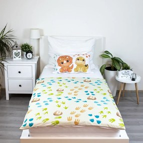Set copripiumino e federa da bambini in cotone per culla 100x135 cm Dino – Jerry Fabrics