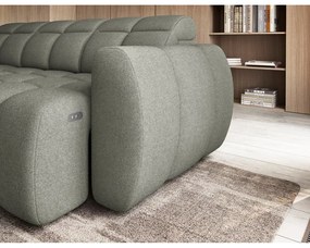 Divano angolare verde polveroso allungabile/con contenitore (con penisola a sinistra/a L) e rivestimento in bouclé Falconn – ELTAP