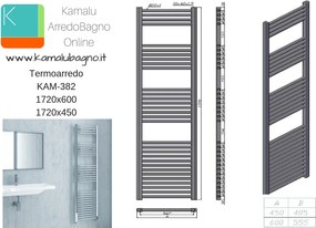 Scaldabagno Cromo 172x60 modello Kam-382D - KAMALU