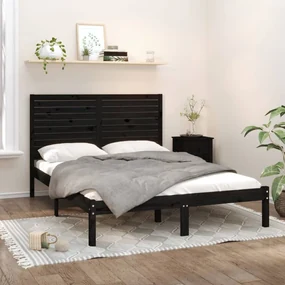 Giroletto Nero İn Legno Massello 150x200 Cm King Size /