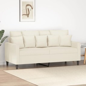 Divano A 2 Posti Crema 140 Cm İn Velluto /