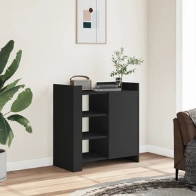 Credenza Nera 73,5x35x75 Cm İn Legno Multistrato /