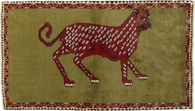Gabbeh Tappeto persiano 110 x 190 Verde (Iran) Annodato A Mano