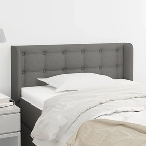 Testiera Ad Orecchio Grigio Scuro 103x16x78/88 Cm İn Tessuto /