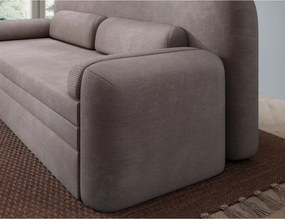 Divano marrone allungabile/con contenitore e rivestimento in velluto a coste 236 cm Elioss – ELTAP