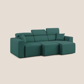 Orwell divano con 3 sedute estraibili in microfibra smacchiabile T11 petrolio