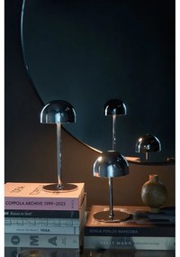 Lampada da tavolo LED argentata con paralume in metallo con telecomando (altezza totale 22 cm) Tim – Sirius