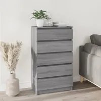 Cassettiera Grigio Sonoma 60x36x103 cm in Legno Multistrato 823022