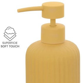 Dispenser sapone giallo in ceramica soft touch capienza 330 ml Spring