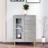 Credenza Grigio Cemento 69,5x34x90 cm in Legno Multistrato 812208