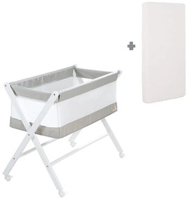 Culla pieghevole bianca su ruote 90x45 cm - Roba