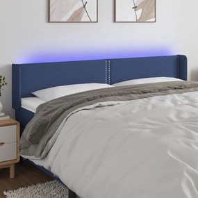 Testiera A Led Blu 203x16x78/88 Cm İn Tessuto /