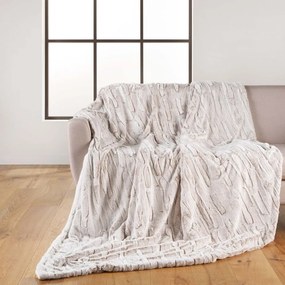 Coperta beige in micropile 180x220 cm Lynx – douceur d'intérieur