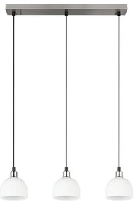 Lampadario bianco/argentato con paralume in vetro Molly – Reality