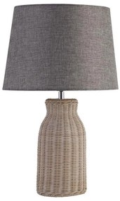 Searchlight EU60090WH - Lampada da tavolo LIDO 1xE14/7W/230V rattan/grigio