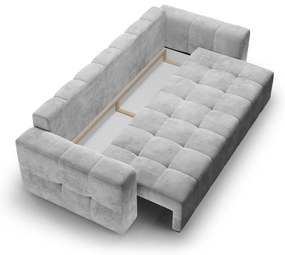 Divano letto in velluto grigio chiaro Luca - Milo Casa